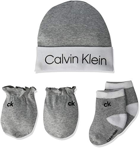Подаръчен Комплект Унисекс Чорапи, Шапки и Варежек Calvin Klein за малки момчета 0-6 Месеца