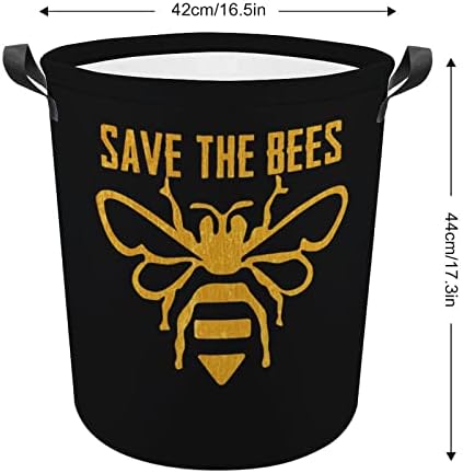 Кошница за дрехи Save The Bees, кръгли платно кошници с дръжки, водонепроницаемое складное кофа за пране, чанта за дрехи