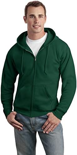 Пуловер с качулка Hanes Adult ComfortBlend EcoSmart с цип, Deep Forest, X-Large