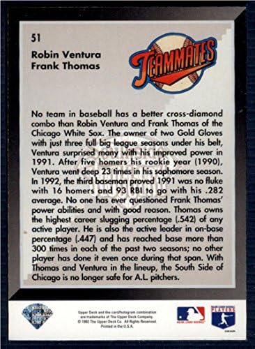 1993 Горната deca №51 Франк Томас/Робин Вентура Ню Йорк-Бейзбол Mount Уайт Сокс