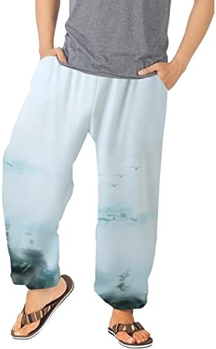 Мъжки панталони с джобове, Летни Свободно, Намаляване, в стил Бохо, Провиснал Всекидневни Спортни Панталони