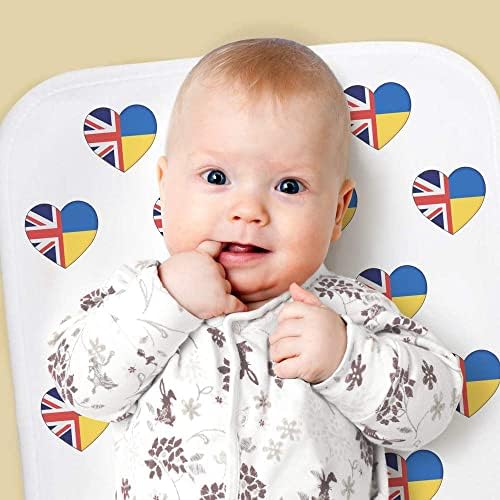 Детска оригване Azeeda Сърцето на хартата на Обединеното Кралство Украйна / Кърпа за миене на съдове (BC00019296)
