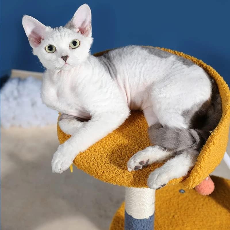 GRETD Рамка за Катерене домашни любимци богат на функции на срока За Катерене Котки Дъска за драскане за котки Забавни Аксесоари за котки (Цвят: Жълт размер: Един разм?