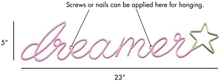Момичета Out Loud Baby Pink Dreamer Star Тел Wall Art Декор на детска стая за момичета Декор Розова стая за