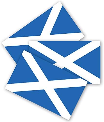 стикер с шотландски флага 3x5, 3 опаковки, която е изработена от здрави непромокаеми материали, Стикер върху