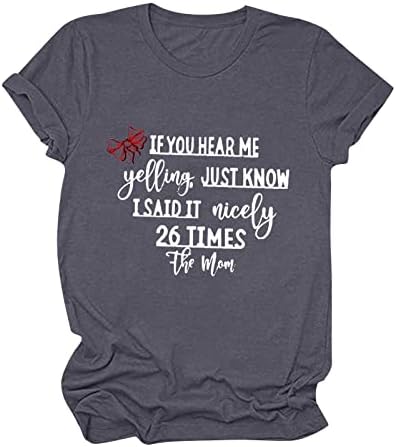 Женска Тениска, Летни Тениски С Писмото Принтом, Ежедневни Свободни Блузи с Кръгло Деколте и Къс Ръкав, Мека