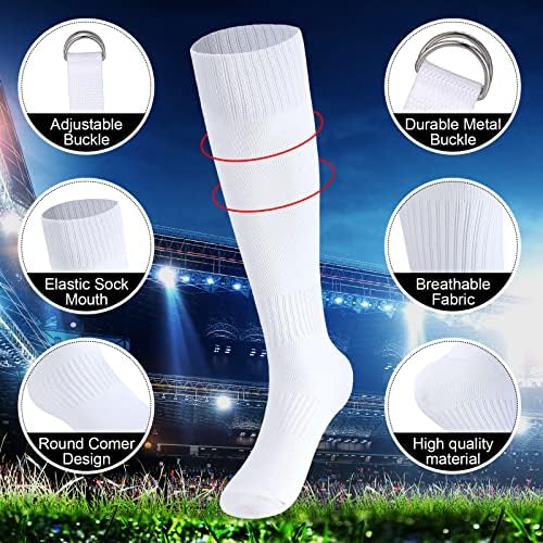 2 Опаковане на 52-инчов футболен колан Web и футболни Чорапи над коляното Дълги Футболни чорапи за футбол, униформи и ежедневието