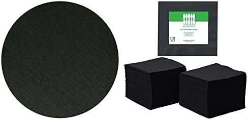 Hoffmaster 876107 Кръгла двустранен поставка, 4 инча черен цвят (опаковка от 500 броя) и 876108 Квадратна двустранен поставка, 4 инча черен цвят (опаковка от 500 броя)