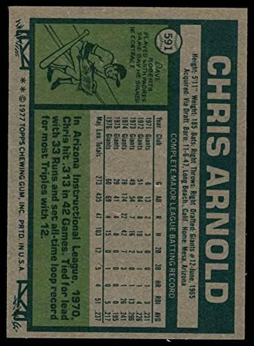 1977 Topps 591 Крис Арнолд Сан Франциско Джайентс (Бейзболна картичка) VG/БИВШ Джайентс