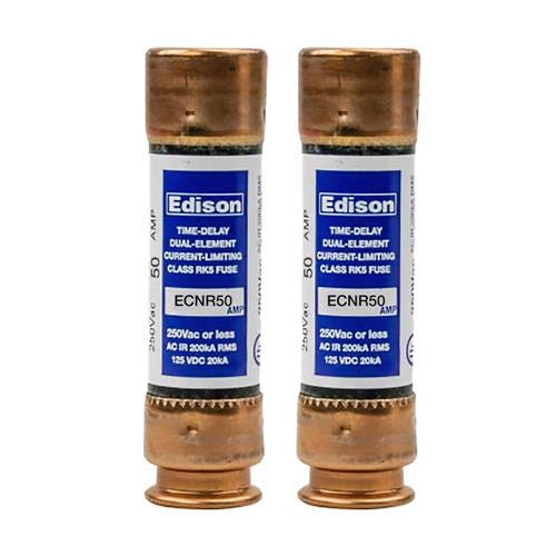 (2 опаковки) Съвместима замяна на предпазители Cefco 50KOTN 50A - Edison с временна закъснение - 50 Ампера 250
