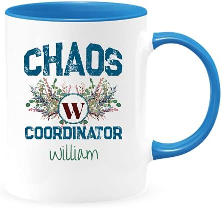 Персонални два цвята кафеена чаша boss chaos координатор, подаръци за мъже-босове, уникални подаръчни чаши на