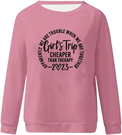 Gril's Trip по-Евтино, отколкото Терапия 2023, Ризи с дълъг ръкав за Жени, Ежедневни Модни Блузи, Пуловери с