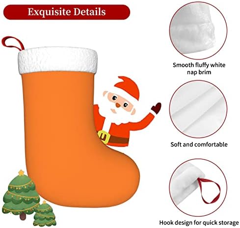 Коледни Чорапи Ruzoap 18 Инча, Красив Ярко-Оранжев Цвят, Супер Меки Плюшени Белезници, Коледни Украси, Чорапи за Украса на парти и на Коледа