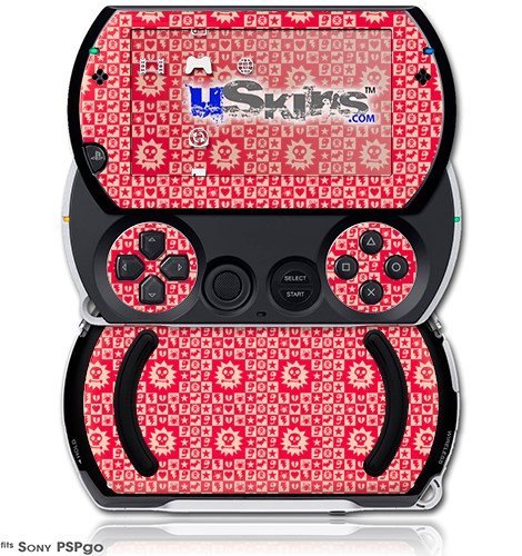Червен с готическа пънк-модел - Кожи в стил прозорец винетка (подходящ за Sony PSPgo)