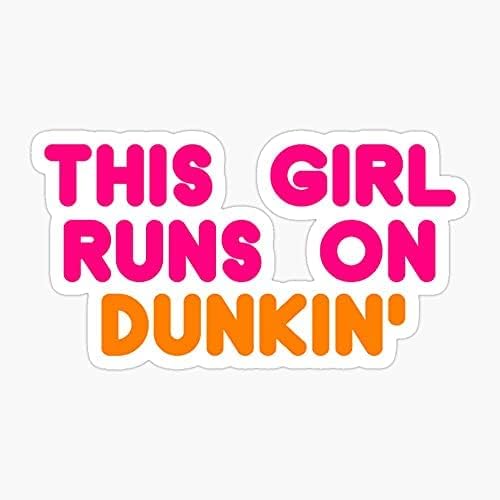 Момичета с Кафе Пончиками На Dunkin Runs - Графична Стикер - Vinyl Водоустойчив Стикер, Стикер За Колата, Лаптопа,