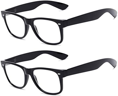 VeryHobby 2 Двойки пури в ограничени бройки очила за четене с прозрачни лещи в Ретро стил, полнообъективные Очила за четене за мъже и Жени (2 двойки: матово черно и матово-