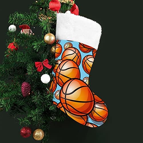 Баскетболни Топки С Шарени, Червени Коледни Празници Чорапи, Украса за Дома, Коледна Елха, Висящи Чорапи за Камината