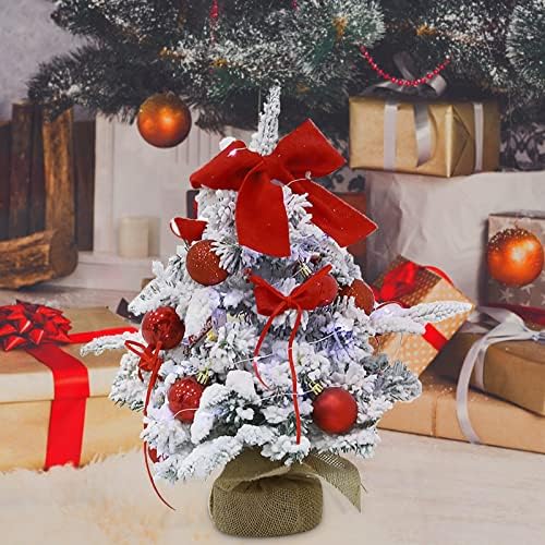 Настолен Мини-Коледна Елха Изкуствена Коледна Елха Мини Коледно Дърво С Украса на Цветни Набор от Бижута Големи Външни Коледни Топки за Дървета