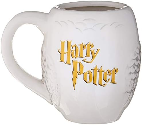 Керамична чаша за кафе Silver Buffalo Хари Потър с участието на герб на дома на Хогуортс под формата на бухал, 20 грама бяло