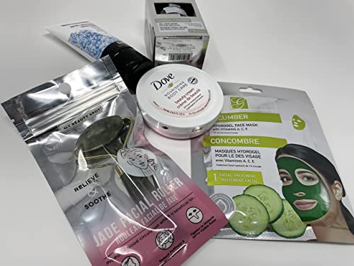 Подарък кутия Spa Deluxe: Нефритови валяк за лице, Кална Маска Срещу стреса, Въглища маска за лице и много Други!