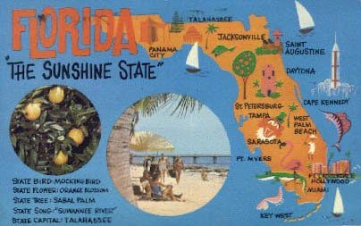 Пощенска картичка с поздрави от Флорида