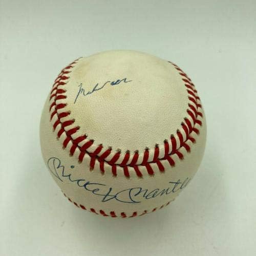 Мики Мэнтл и Мохамед Али подписа договор с Американската лига бейзбол PSA DNA COA - Бейзболни топки с автографи
