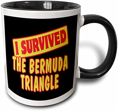 3dRose I Survival The Bermuda Triangle два цвята чаша с дизайн на Гордост и чувство за хумор оцеляване, 11 грама,