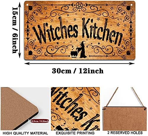 Декор на Кухня за Вещиците на Хелоуин, Кухненски Знак за Вещици, Ретро Магьоснически Домашен Стенен Декор, Дървени