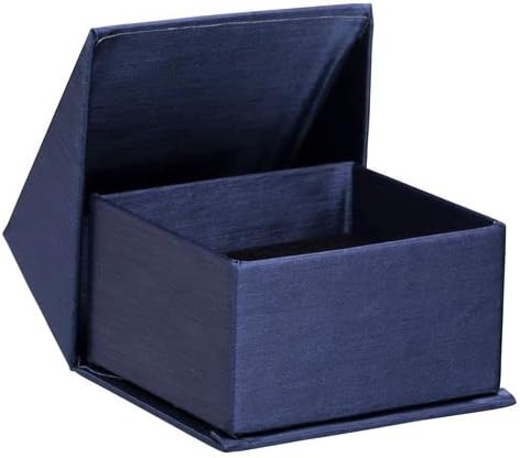 ALLUREPACK Тъмно синя кутия за пръстените - Подарък кутия от копринен мат картон, луксозни модерни ъглови цип,