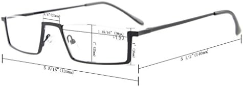 Eyekepper 4-Pack Очила за четене в полукръгла рамки Ридеры Включват Компютърни Очила за четене + 3.0