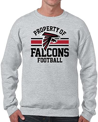 Hoody NFL Adult Property of Crewneck, Командване Дрехи, мек вълнен плат Пуловер с кръгло деколте за мъже и Жени