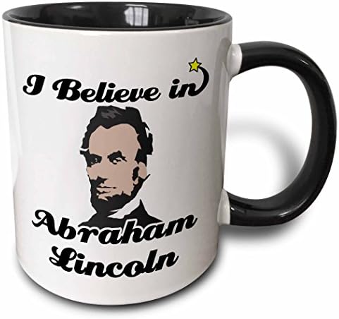 3дРоуз, в два цвята чаша Аз вярвам в Ейбрахам Линкълн, 11 грама, черно-бял