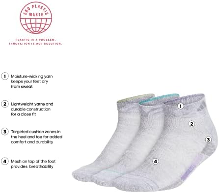 дамски чорапи adidas Superlite 3 Stripe с дълбоко деколте (3 чифта)