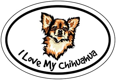 WickedGoodz Vinyl стикер Аз обичам чихуахуа - Стикер върху Бронята на Породи Кучета - за лаптоп, Прозорци, автомобили,