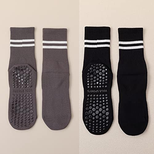 Чорапи за йога Anroll с дръжки, Нескользящие Чорапи за жените, 3 Двойки, Размер 6-9