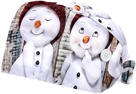 Коледни Шапки Унисекс Модел на Снежен човек С Регулируем Завязыванием Отзад, Работни Шапки С Бутони И Тренировъчната