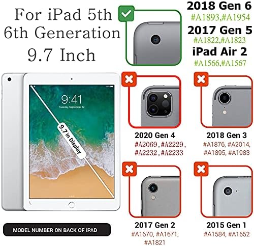 Калъф за iPad от 6-то поколение, Калъф за iPad 5-то поколение, Въртящи се на 360 градуса Калъф за iPad Air 2,