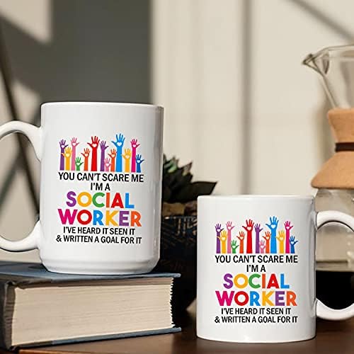 Вие не можете да Изплаши мен, Аз съм Социален работник Кафеена чаша - Керамична чаша социален работник За социален
