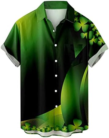 Мъжки Ирландски Потник, Риза На Деня на Св. Патрик, Ежедневни Хавайски Ризи с Копчета и Къс ръкав, Ризи С Принтом Детелина