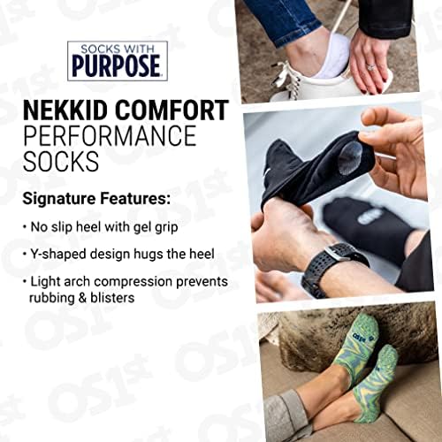 OS1st Чорапи Unisex No Show Атлетик Nekkid Comfort Чорапи лека степента за допълнителна стабилност, неплъзгащи