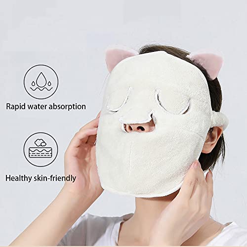 Нов актуализиран комплект за грижа за лицето на многократно от 4 дисциплини, 2 кърпи за лице, кърпи с топла