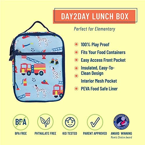 Детска чанта-обяд-бокс Wildkin Day2Day за момчета и момичета, идеален за детска обяд-бокс, удобен преден джоб, идеална за опаковане на горещи или студени закуски за училище
