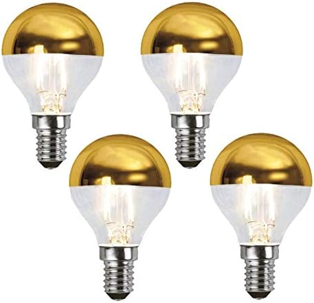 Lxcom Lighting 4 W Наполовина Хромирани златна led крушка E14 С регулируема яркост, реколта led лампи с нажежаема
