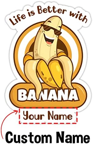 Персонализирани Етикети, Потребителско Име, Живота по-добре с Банан Стикер, Подарък за момче-Любител на Банани,