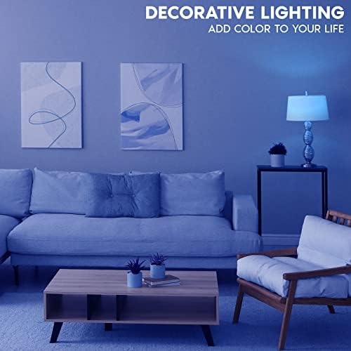 Led лампа с нажежаема жичка LUXRITE E12 син цвят, 4,5 W (еквивалент на 40 Вата), Лампа-Канделябр от цветно стъкло
