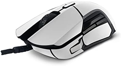 Гланцирана лъскава обвивка MightySkins е Съвместим с игри на мишката SteelSeries Съперник 5 - Однотонно бяла