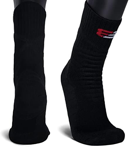 Компресия Баскетболни чорапи sevening Long - 3 опаковки на по-Дебели Елитни баскетболни чорапи High Crew за