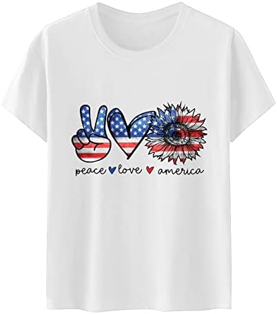 Ризи 4 юли, Женска Тениска С Флага на САЩ, Ежедневни Летни Блузи, тениски с Къс ръкав, Патриотическая Удобна Свободна Модерна Блуза
