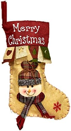 2F99MR Големи Коледни Чорапи в Клетка с Плюшени Белезници, Декор за Отглеждане, Подарък Пакет