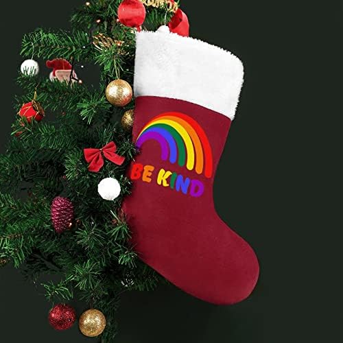 Бъдете Добри, Дъгата гей-Гордост ЛГБТК, Червени Коледни Празници Чорапи, Украса за Дома, Коледна Елха, Висящи